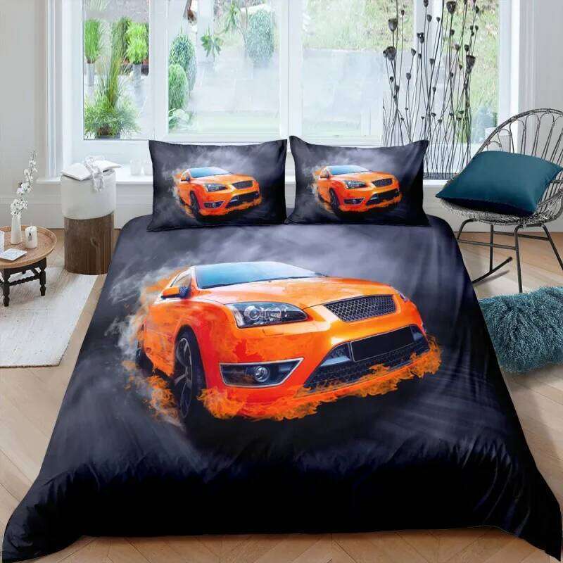 Sports Car Duvet Cover Set High Quality 3D Printed Bedding 2/3pcs Double Queen King Bedclothes Adults Boys Home Textile H260311
