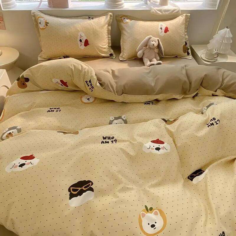 Cute Capybara Duvet Cover Boys Girls 3 4pcs Bedroom Decoration Flat Bed Sheet Pillowcases Single Double Size Bedding Set H260311