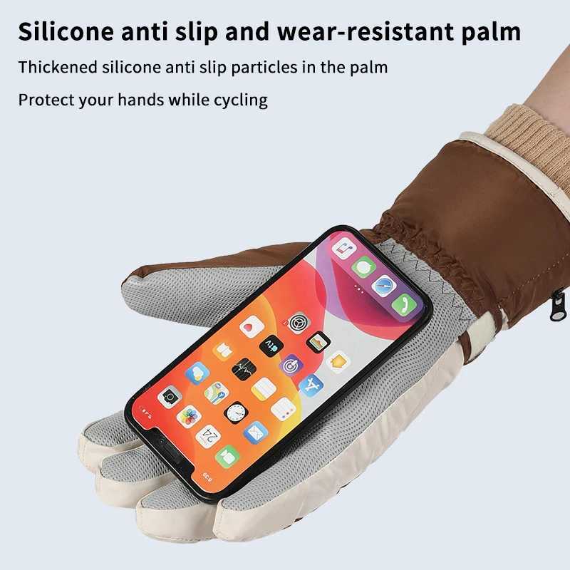 Ski Gloves Winter Waterproof Windproof Thermal Touchscreen Gloves Anti Slip Grip Men Women Outdoor Sports Cycling Driving Gloves M260311