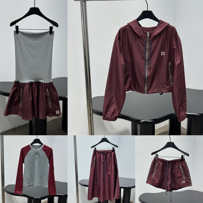 Luxury Women Tube Dress Designer Hooded Nylon Jacket Summer Street Style Color Blocked T Shirt Strapless Dresses Trip Holidays Mini Shorts