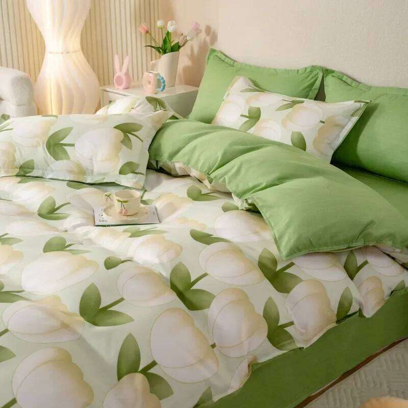 New Cartoon Striped Printed Bedding Sets Aloe Cotton Skin Friendly Breathable Comforter Cover Set Twin Double Size Bed Linens H260311 - view 5