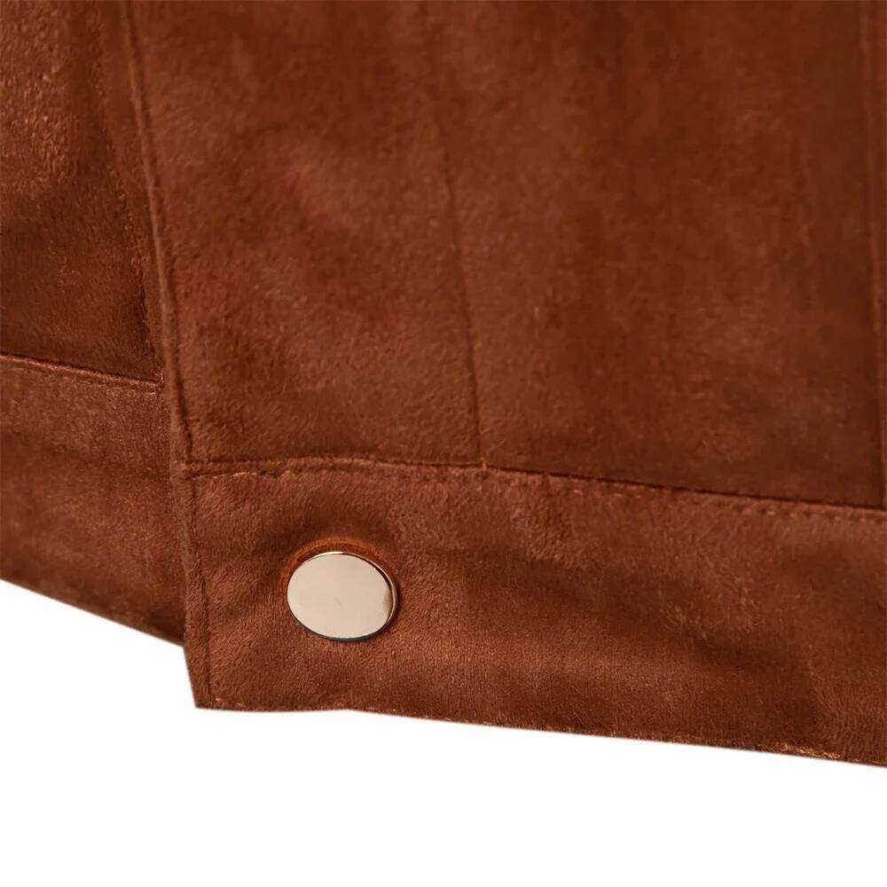 New Autumn Winter Suede Leather Men Fashion Casual Turn Down Collar Men's Jacket 26H0311