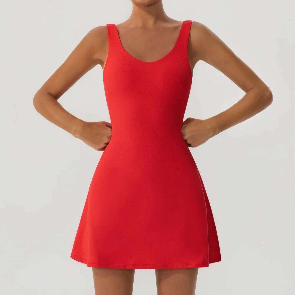 Tennis Fitness Dresses Women Fake Two Piece Sports Dress Outdoor Casual High Elasticity Running Yoga Golf Mini Skirts 26H0311
