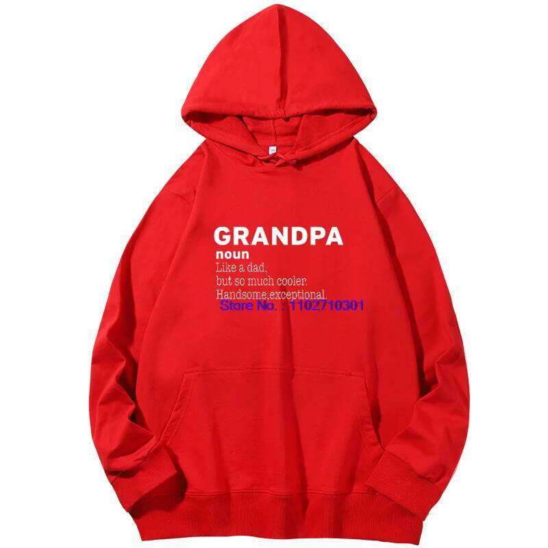 Grandpa Noun Fashion Father's Day Gift Graphic Long Sleeves Pullover Hoodies Spring Autumn Cotton Hooded Sweatshirts C260311