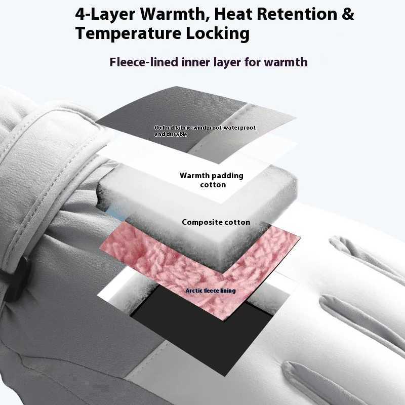 Winter ski gloves for men and women waterproof windproof warmth thickened anti-slip touch screen riding driving gloves M260311