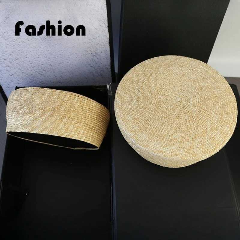 French Beret Hat Wen Straw Cap Summer Circle Woven Sun Hat Church Derby Party Hostesses lbox Hat Millinery Fascinator Base X260311