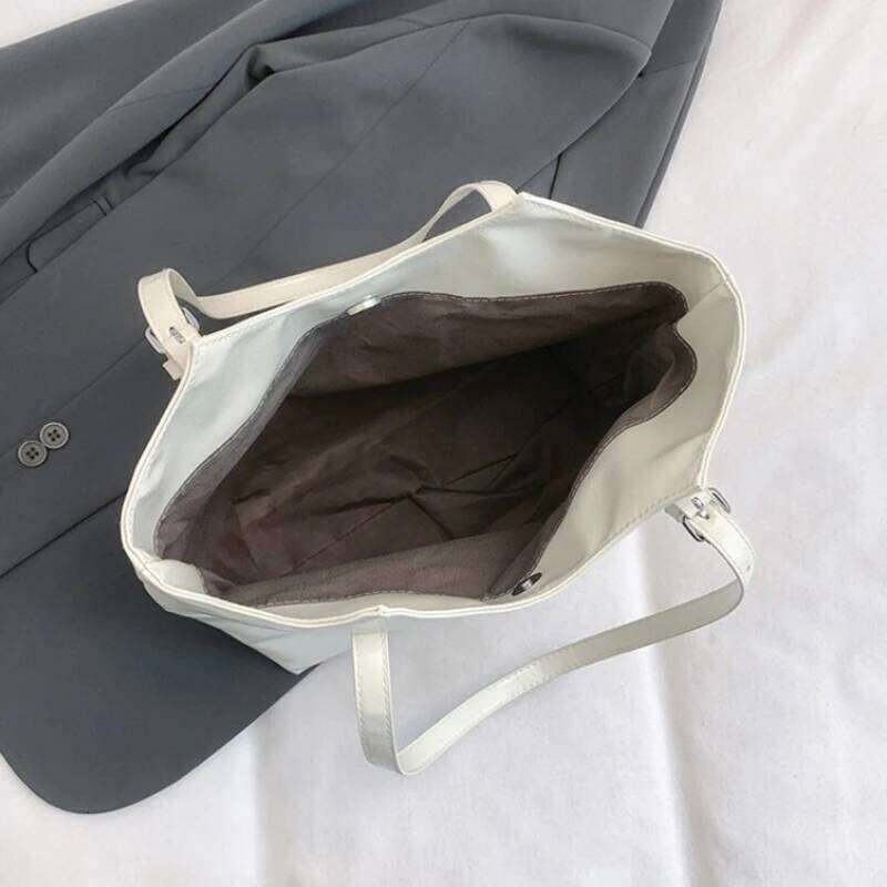 Retro Soft Pu Leather Women Shoulder Bag Large Capacity Simple Ladies Handbags Solid Color Portable Commuter Female Tote Bags XJ260311