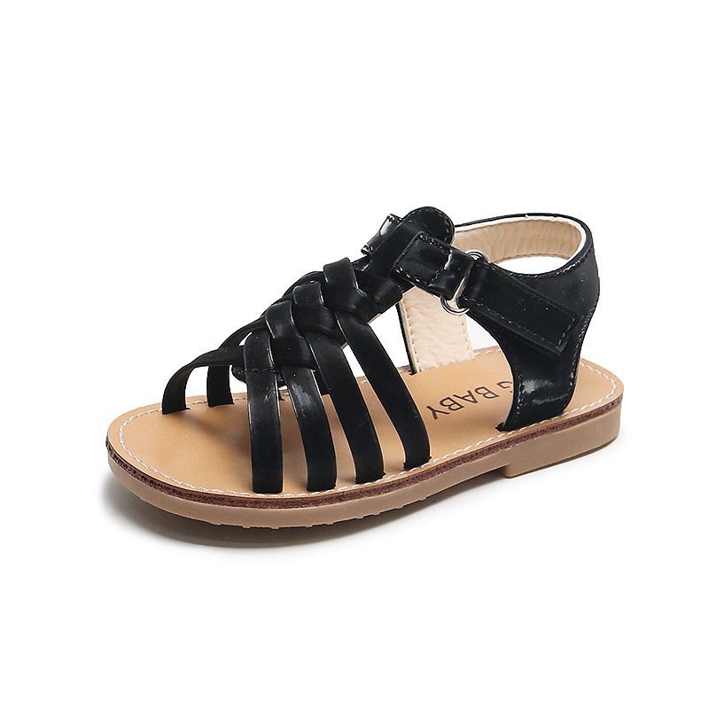 Kid Roman Sandals Woven Casual Beach Shoes Girls Comfortable Soft Sole Flat Sandals Kidszworld Student Toddler Sandals Size 21 - 30 K0743