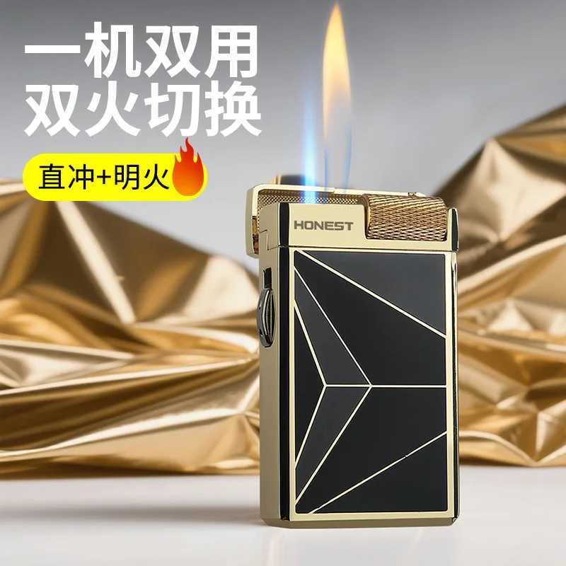 2026 New Metal Lighter - Windproof Dual Fire Starter - Fashionable Cigar Lighter - Premium Mens Gift - Outdoor Utility Item N260311