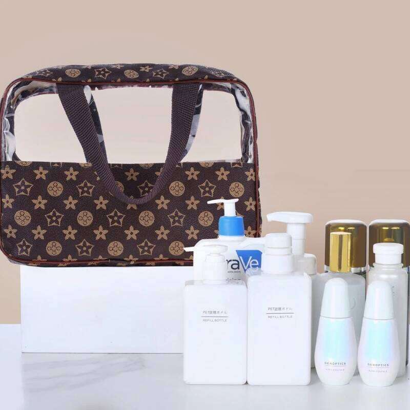 Travel Portable Cosmetic Bag Women Makeup & Large-Capacity Waterproof Storage Organizer For Bathroom Hanging Toiletries Case For Domestic Use Living R