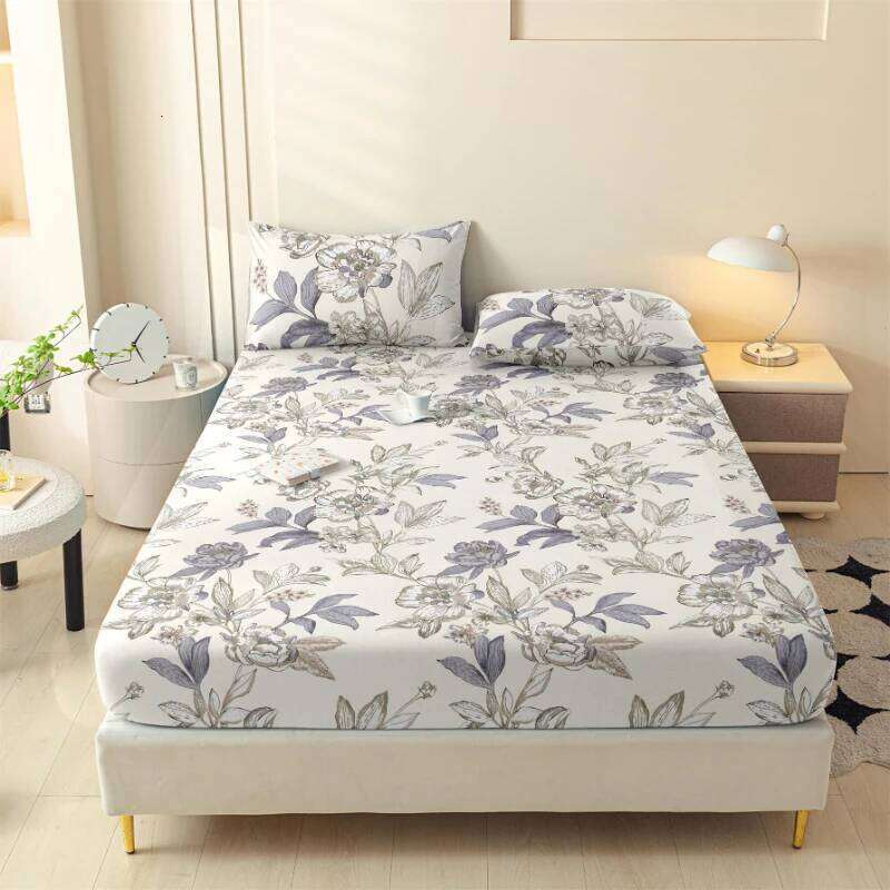 The New Three-piece Fitted Skin-friendly Cotton Printed Bed Mattress Cover with Pillowcase Double Use Bedding 200x220 H260311