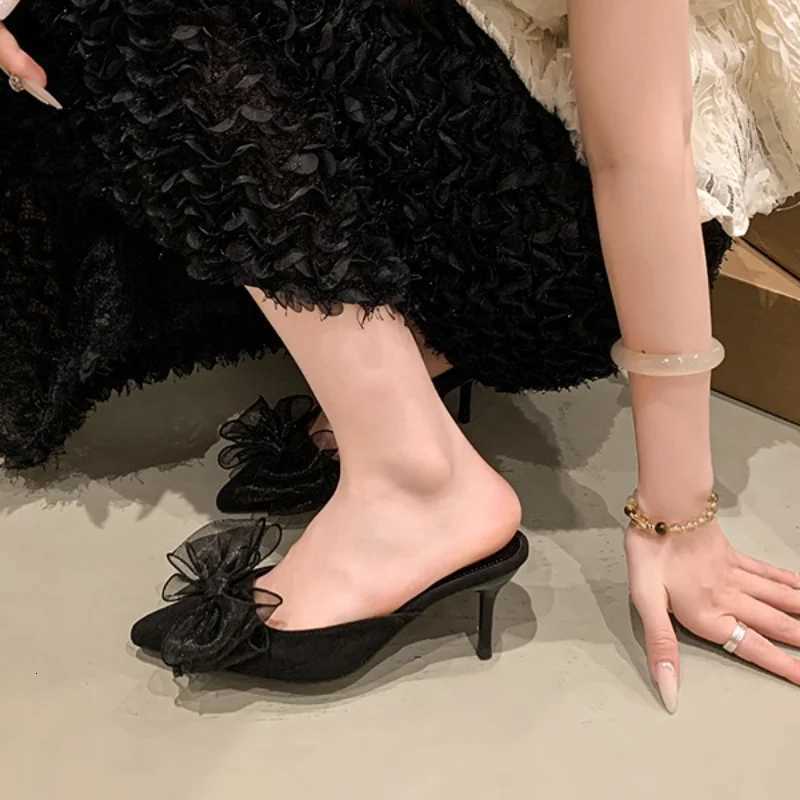 2025 Fashion Slingbacks Womens High Heels New Leopard Print Summer Butterfly-knot Plus Size Best Seller Closed Toe K260311