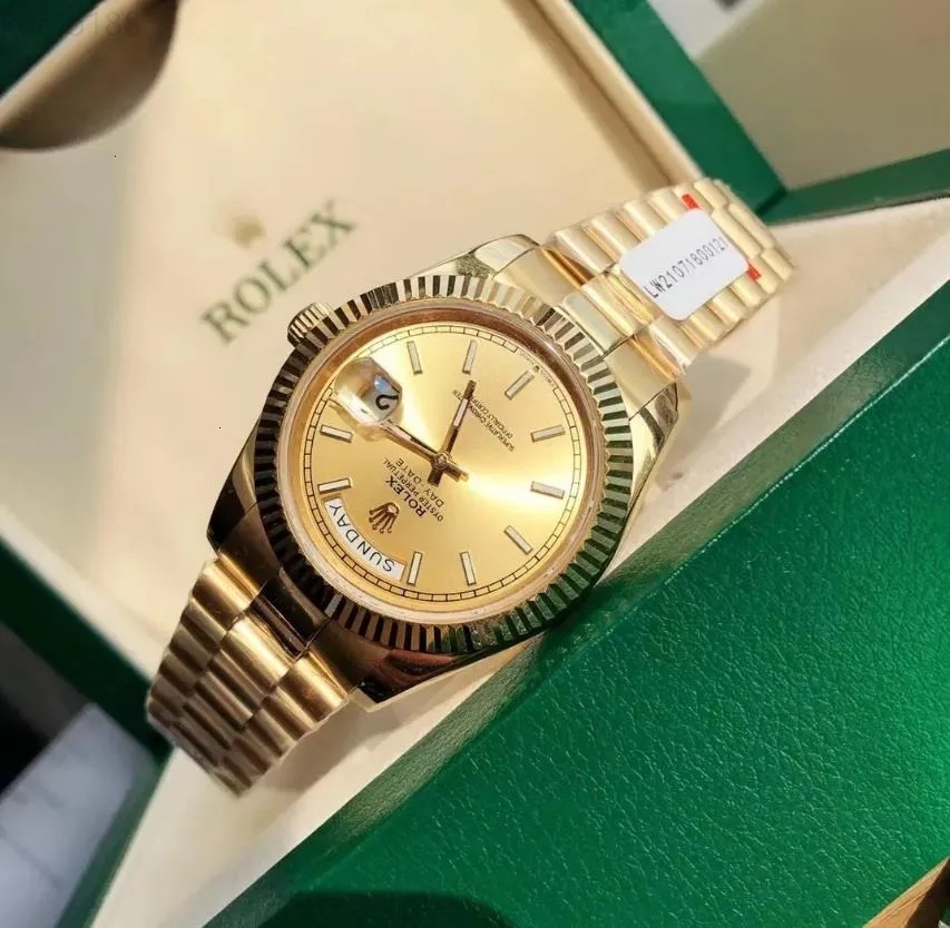 Designer rolexxx Rolex Diamond Watch moissanite With 2024 original box highquality luxury Watch Watches 41mm 18k Yellow Gold Movement Mens Automatic Mens GD Br L