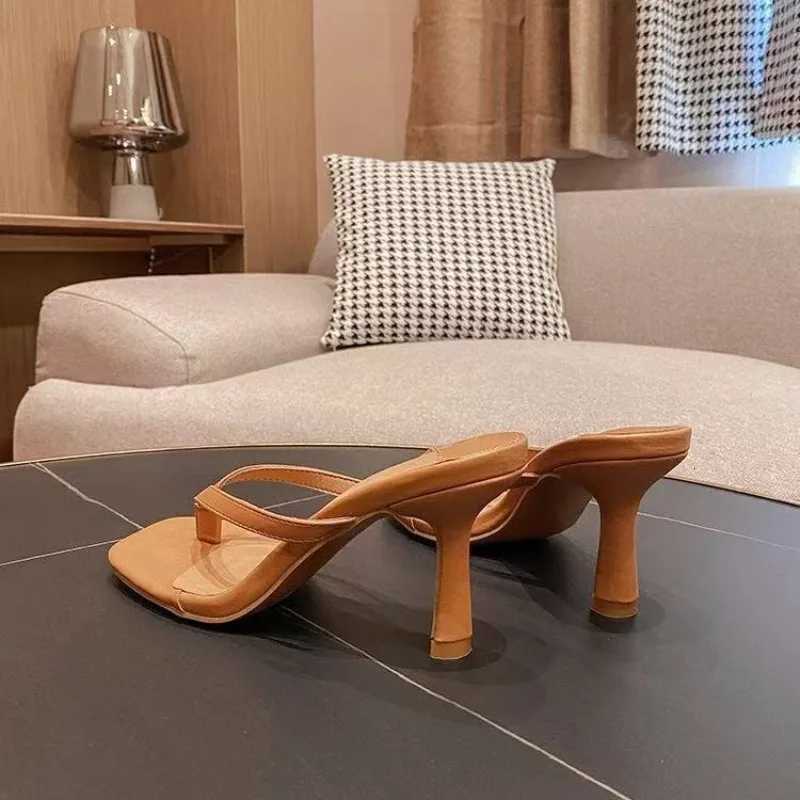 Fashion Heeled Sandals for Women Wearing Noble with Slim Heels and Legssquare Toe Sandal for Summer Sandalias De Mujer K260311