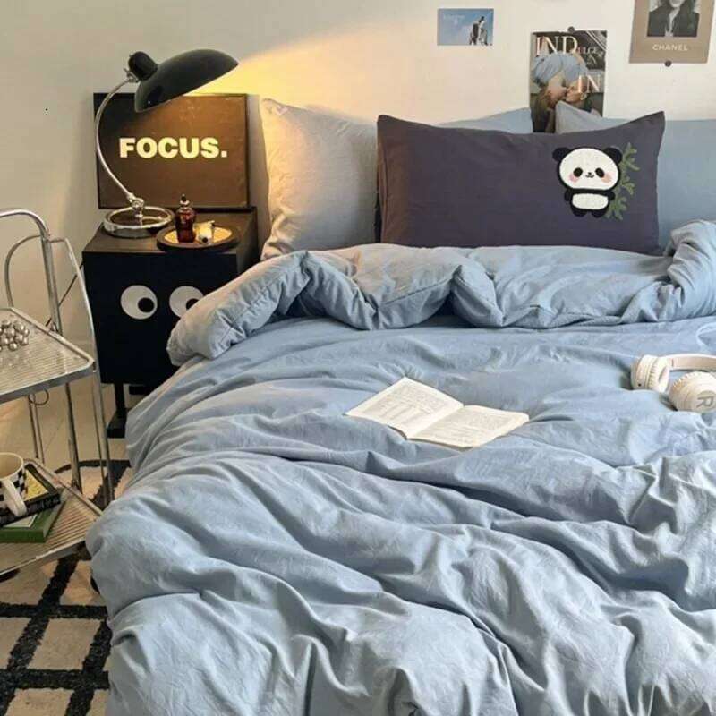 2024 new Class A washed cotton towel embroidery four-piece set mixed and matched plain solid color four-season universal H260311