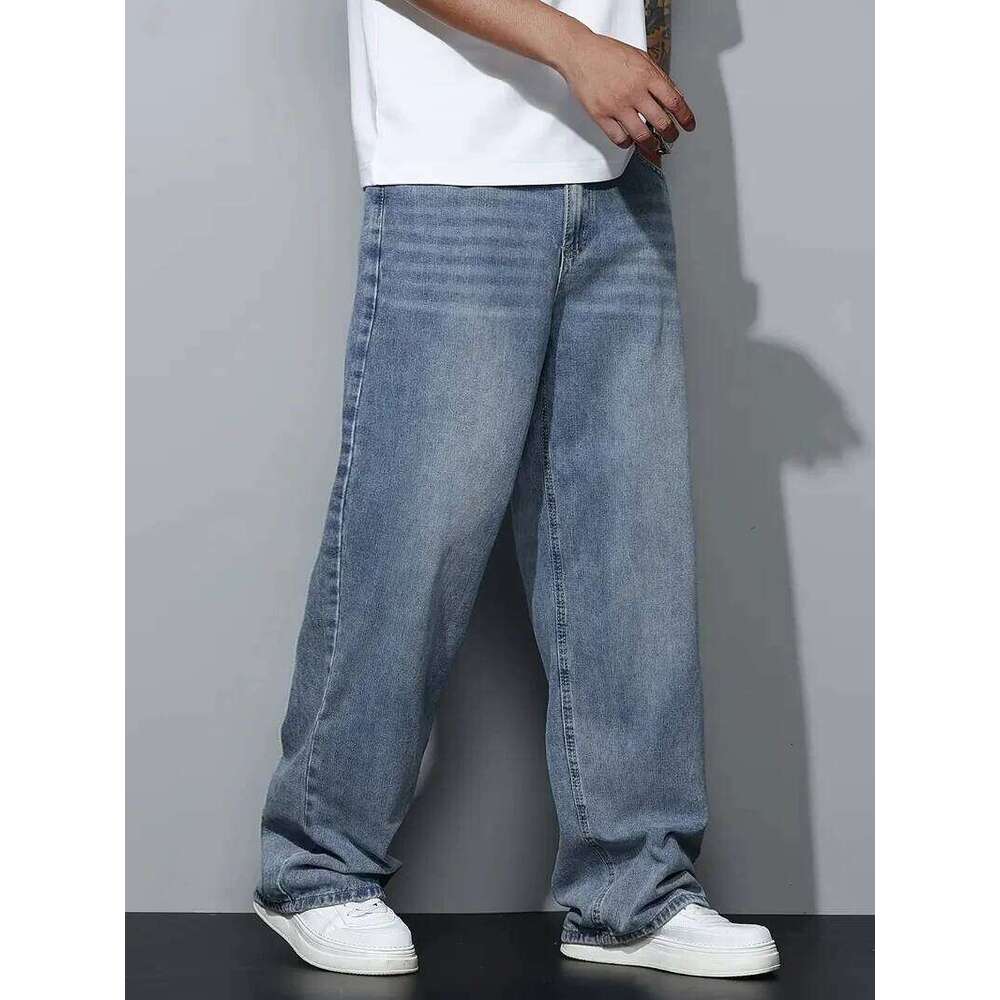 Men's Baggy Jeans Relaxed Fit Loose Straight Leg Trousers for Casual Streetwear Daily Oversized Denim Pants Z260225