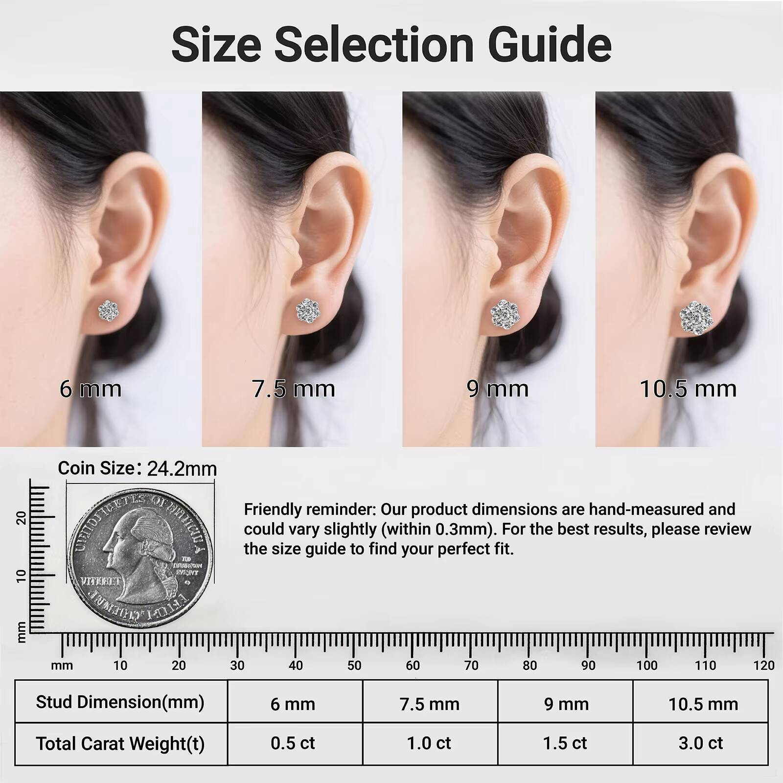 14KT Yellow Gold Plated 925 Sterling Silver GRA VVS Moissanite Lab-Grown Diamond 7 Stone Flower Cluster Earring for Women Men