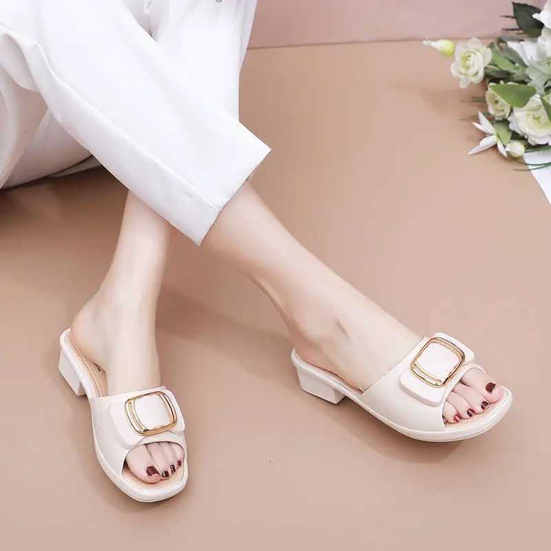 Womens Versatile Summer Sandals - Fashion Thick Sole Flip Flops Non-Slip Durable Outdoor Slides for Beach/Street Wear K260311