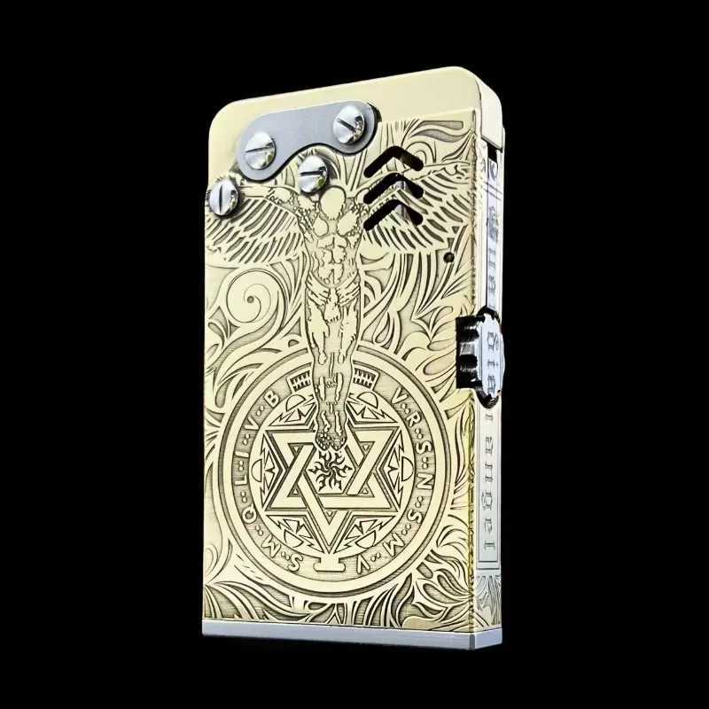 The Sixth Generation Ultra-thin Series Brass Oil Lighter Is A Personalized Fashionable and Trendy Gift for Men Lighters Smoking N260311