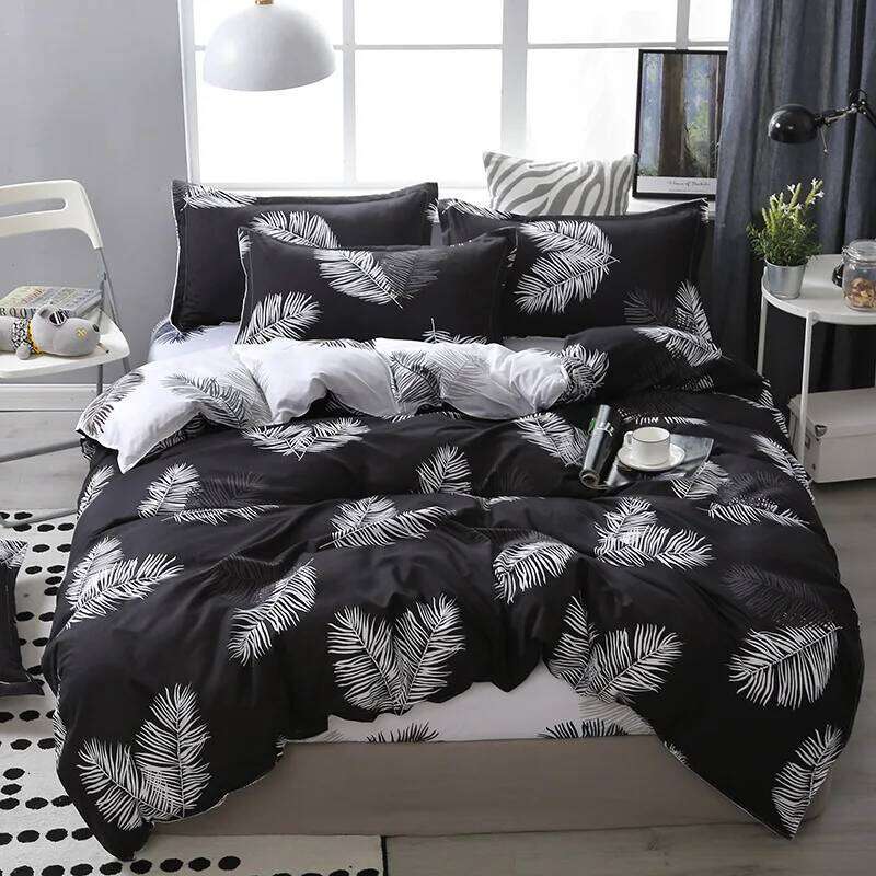 Korean Home Textile Bedding Frosted Simple Four Piece Set Wholesale Aloe Cotton Bed Sheet Cover 1.2m H260311 - view 3