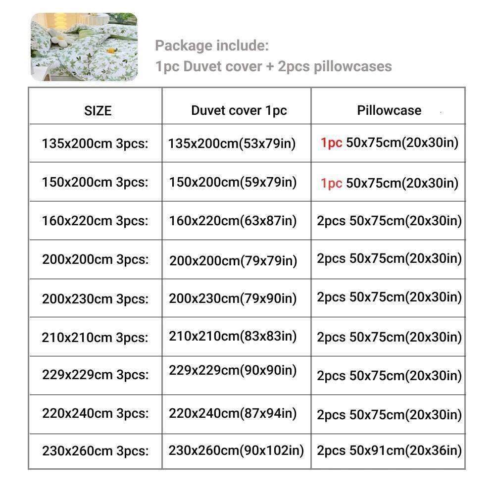 2/3pcs Green Flower Print Duvet with Pillow Case Nordic Comforter Bedding Set Quilt Cover Queen/King Double Bed H260311 - view 4