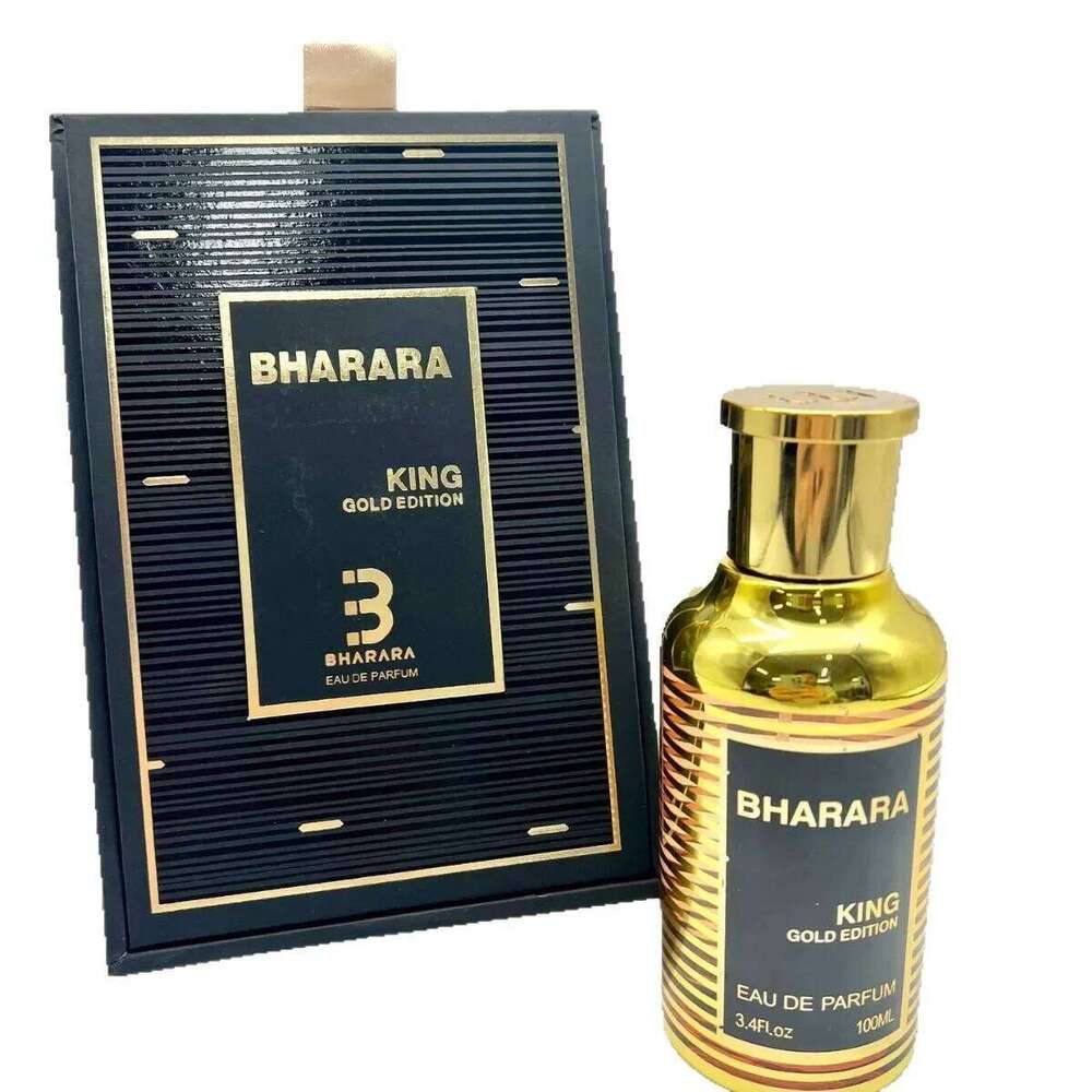 Bharara King Gold Edition EDP 3.4oz/100ml Strong Amber Woody Long Lasting Cologne, Luxury Gift for Him Christmas & Halloween Z260311