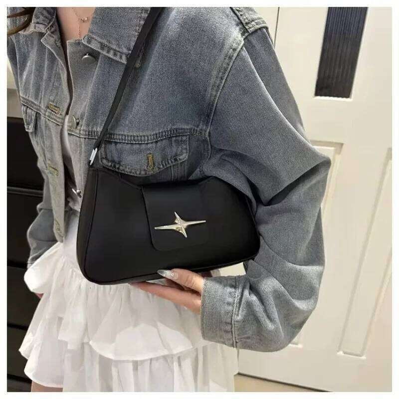 Y2K Vintage Small Purse for Women Classic PU Leather Shoulder Ladies Underarm Handbag Fashionable Daily Crossbody Bag XJ260311