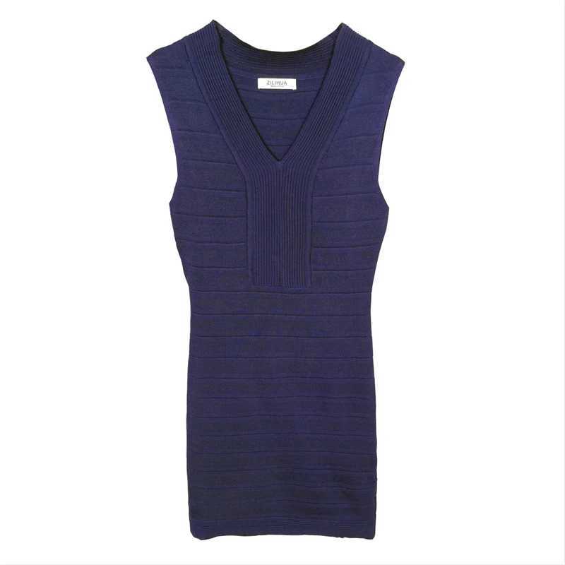 2026 French Style V-Neck Knitted Dresses Sexy Slim Fit Spring Summer Retro Womens Frock Solid Sleeveless Bodycon Mini Dress M260311