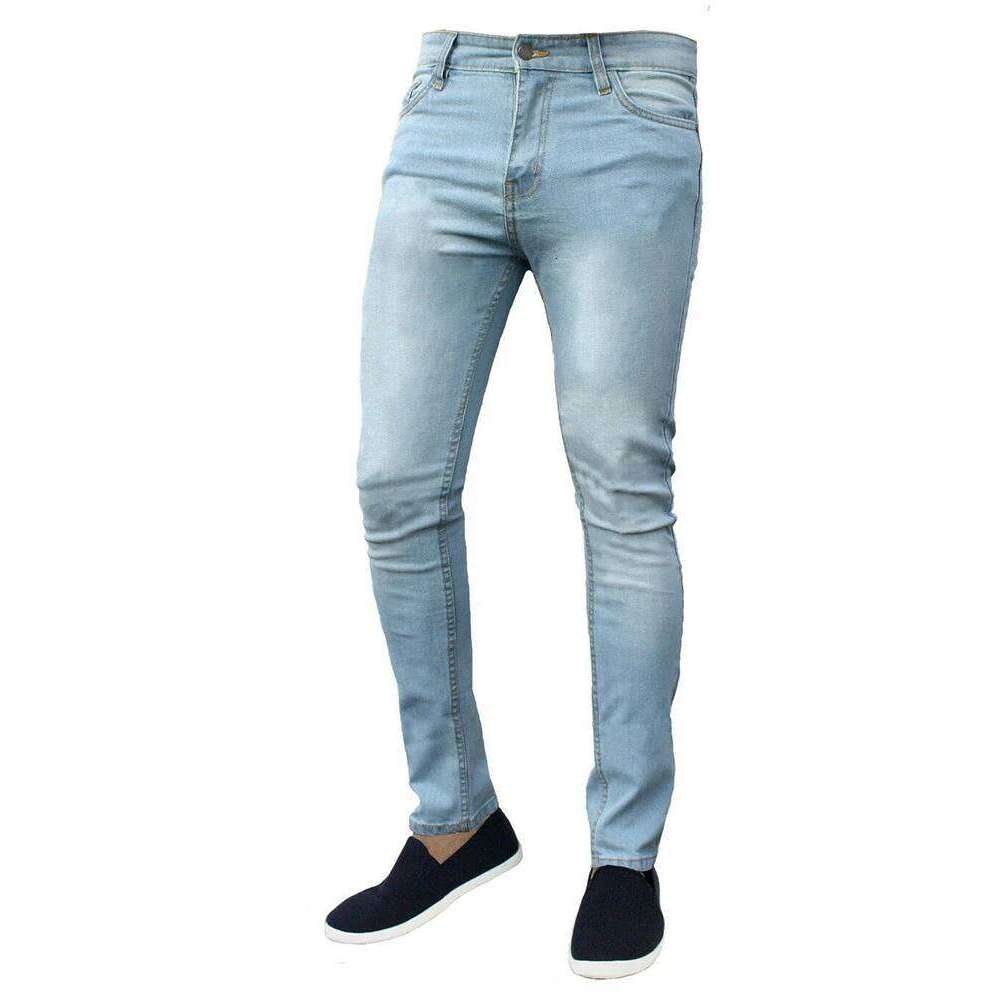New High Quality Classic Style Slim Jeans for Men Street Male Stretch Denim Trousers Light Blue Skinny Pencil Pants Z260225