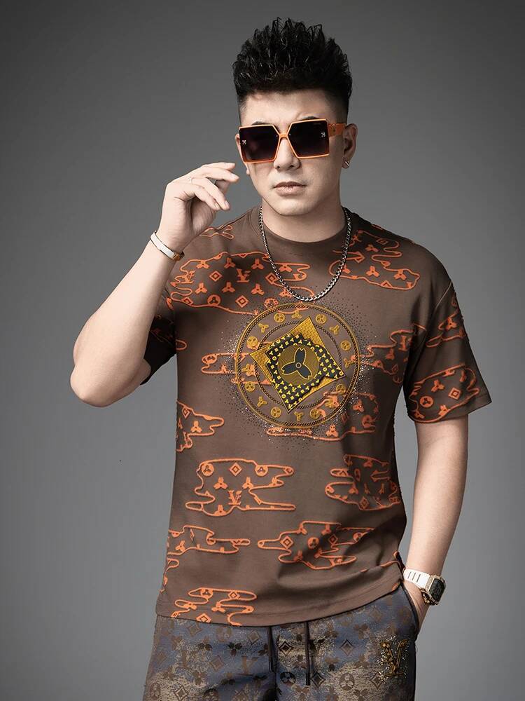 Loose Fit Men's T-irt round Ne ort Sve Summer Faionable Casual irt Design Sensation Trendy Brand Cotton Polyester