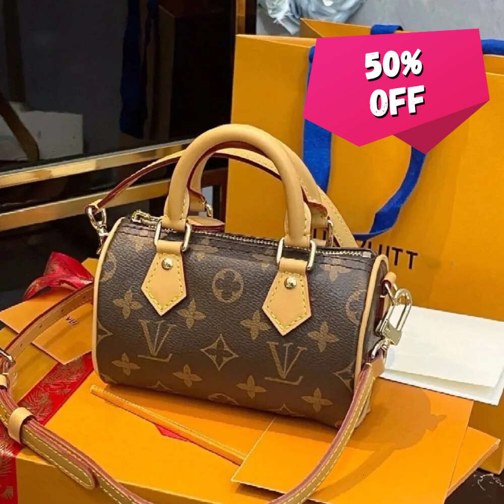 Designer shoulder luxury mini crossbody high-quality women's denim embossed brown flower handbag mirror level leather chain bag