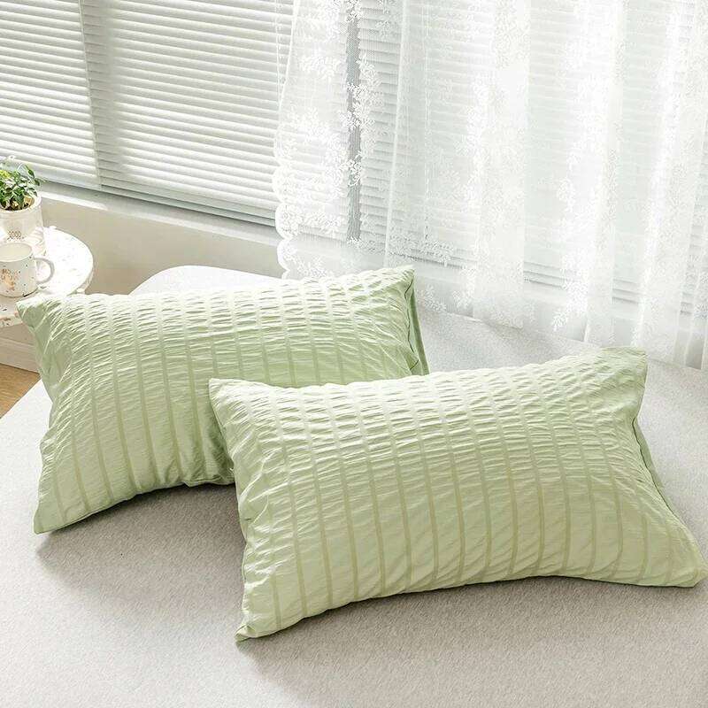Plain Dyed Seersucker Technics Fabric,Comforter Bedding Set ,Nordic Covers Bed 150,Duvet Cover 200x200 For Bedroom H260311 - view 5