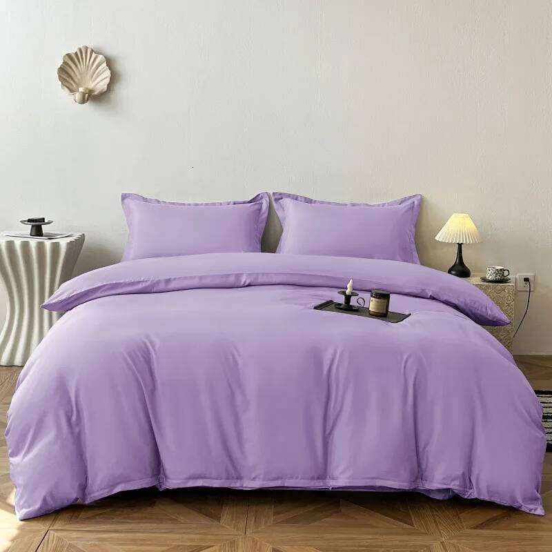 Class 2025A new simple high-end solid color skin-friendly four-piece set, student dormitory three-piece set can sleep naked H260311