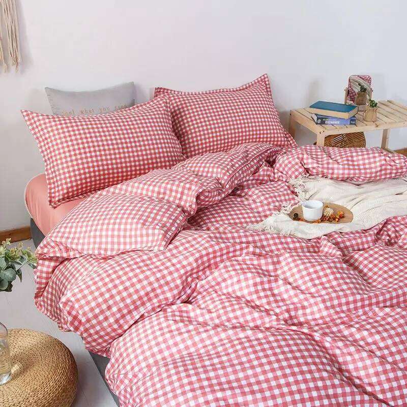 Ins Simple Style Duvet Cover Set with Pillowcases Flat Sheet No Comforter Grey Boys Girls Bedding Kit Single Twin Bed Linens H260311 - view 5