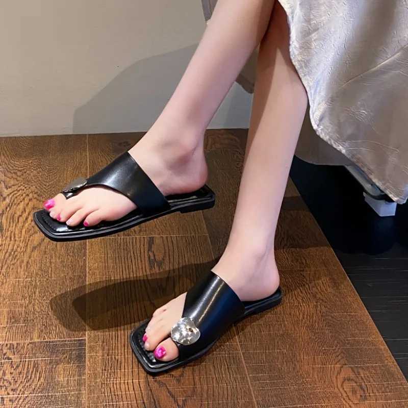 Fashion Flat Womens 2025 New Ring Toe Sandals Summer Shoes for Women Casual Large Size 35-43 Flip Flops Women K260311