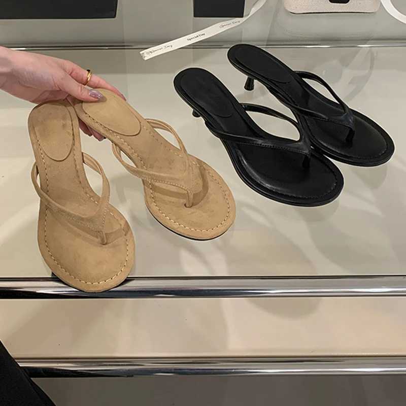 2025 Fashion Low Heels Woman Round Clip Toe Mules Party Casual Sandals Slides Flip Flops Summer Shoes Pantuflas Mujer K260311