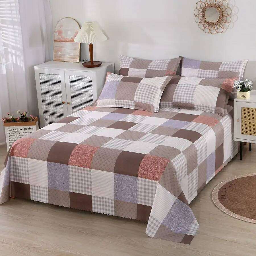 3pcs/Set Lot Home Textile with Pillowcases Cotton Material Lovers Room Bedding Flat Bed Sheet Set H260311