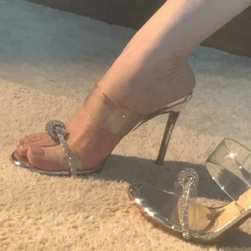 Womens Summer New Fashion Sexy Women Transparent Open Toed Rhinestone High Heel Party Shoes for Women K260311