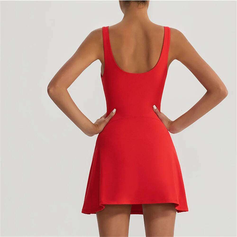 Tennis Fitness Dresses Women Fake Two Piece Sports Dress Outdoor Casual High Elasticity Running Yoga Golf Mini Skirts 26H0311