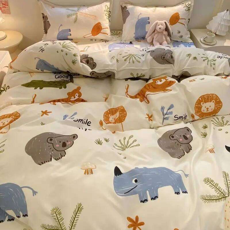 Ins Fashion Bedding Set 2025 New Full Queen Size Duvet Cover Flat Sheet Pillowcase No Filler Kids Adult Girls Boys Bed Linens H260311 - view 7