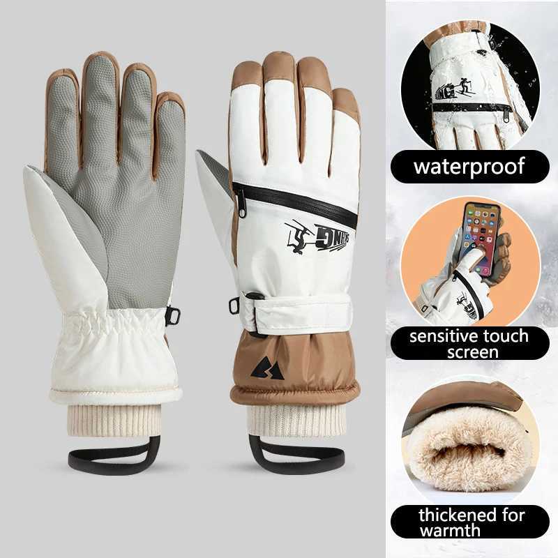 New Women Skiing Gloves Thickened Warm Winter Outdoor Sports Snowboard Accessories Waterproof Ski Gloves Non-slip Cycling Glove M260311