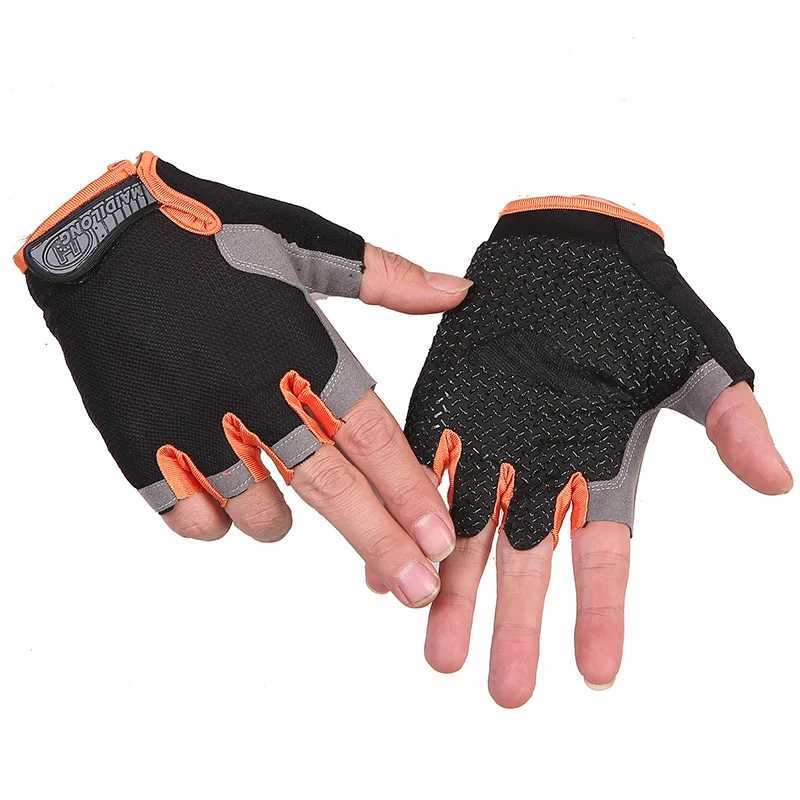 Breathable Anti Shock Half Finger Sports Gloves Outdoor Cycling Anti Slip Men Women Anti Sweat Comfortable Outdoor Activities M260311