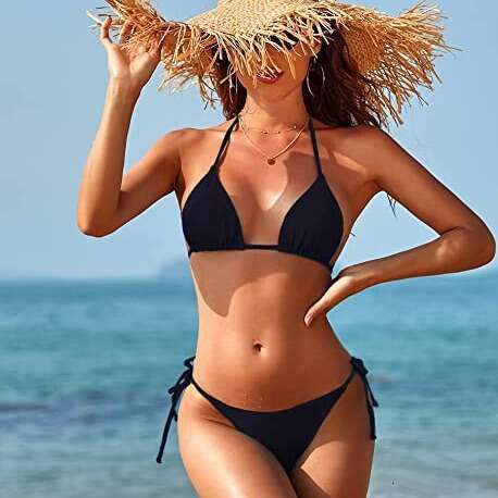 Foreign trade trending European and American style solid color three-piece bikini beach swimwear direct from manufacturer