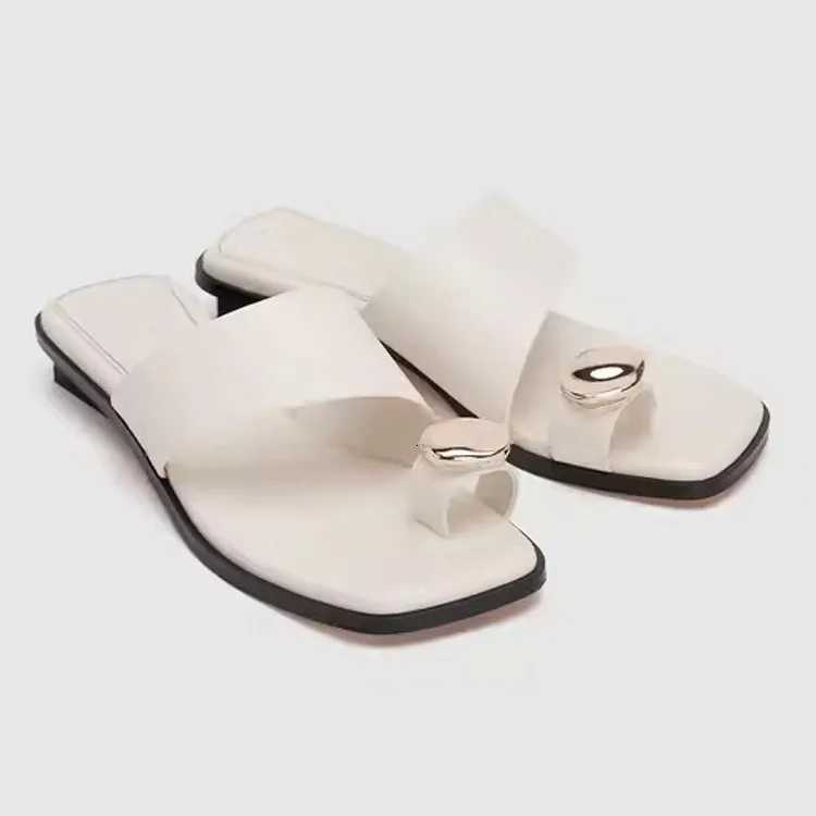 Women 2025 Summer FAshion Ladies Open Toed Sandals Flip Flops Solid Color Beach Slides Women Zapatos De Mujer K260311