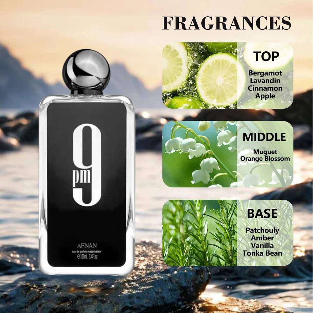 Afnan AM Unisex Eau De Parfum 9 PM Long-lasting Pheromone Fragrance for Men and Women High Quality Cologne Perfume 3.4Oz Z260311
