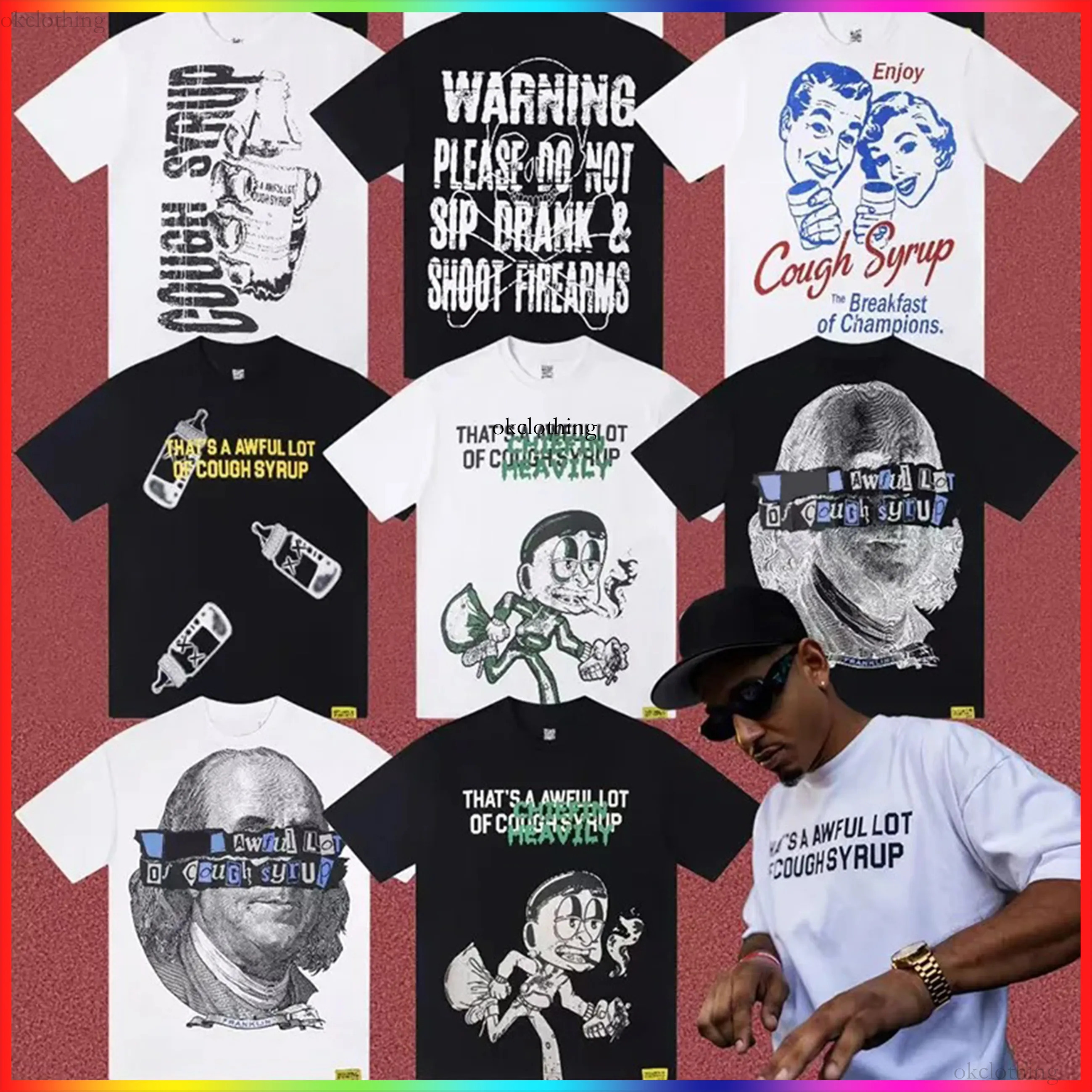 Thats A Awful Lot Of Caugh Syrup Shirt 5A Designer Shirt Men T Shirt Fashion Thats An Awful Lot Of Cough Surup Street Shirts Graphic Printing High Quality Hip Hop Tee 5d6