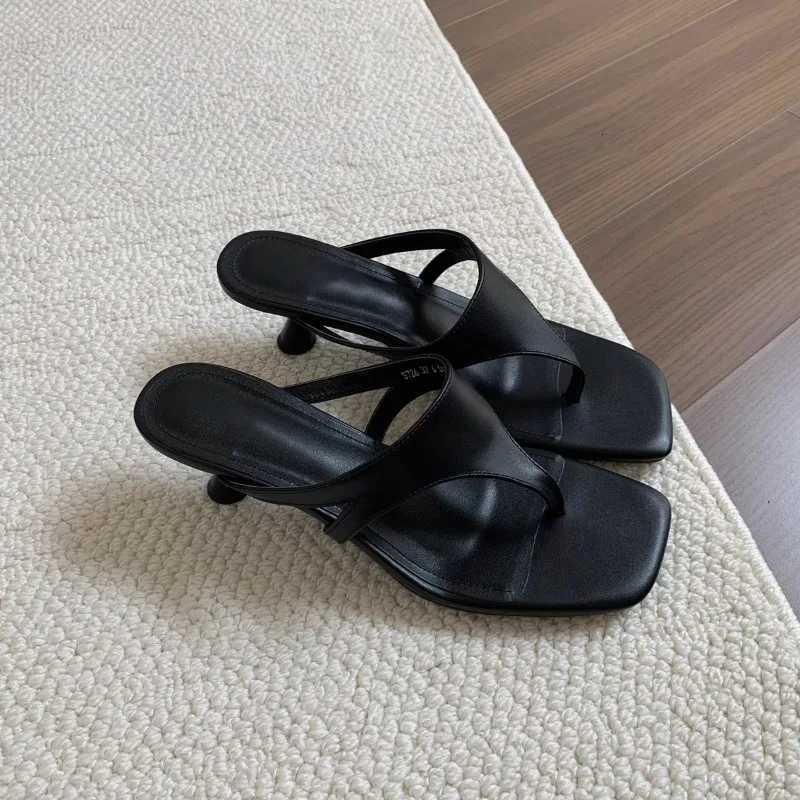 Temperament Minimalist Toe-in Stiletto Sandals for Women Outside Flip-on Versatile High-Heeled Sandals K260311