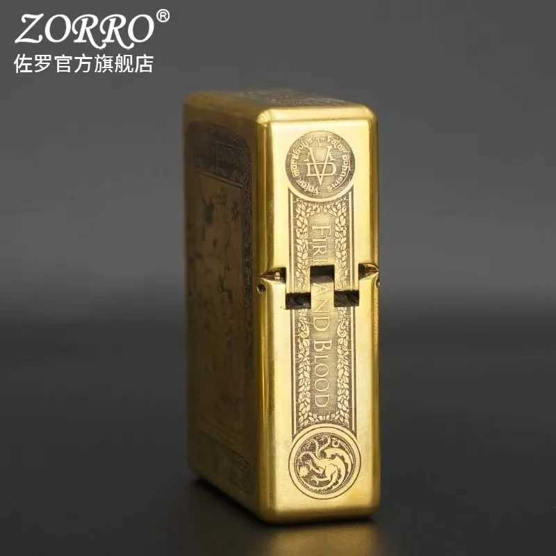 912S Heavy-duty Brass Thickening Kerosine LighterCreative Carving Lighters Mens Gifts Smoking Accessories N260311