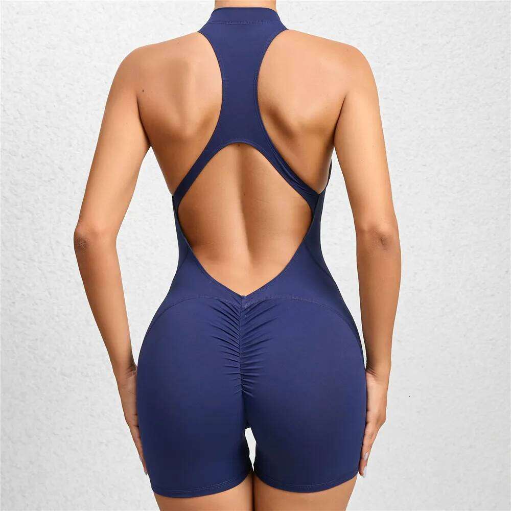 2026 Pad Deep V Women Tracksuit Yoga Set One Piece Jumpsuit Workout Scrunch Legging Sport Gym Active Suit Exercise Wear XP301 26H0311