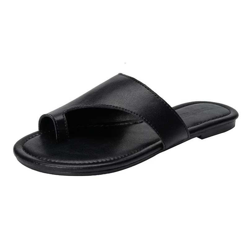 Women New Summer Fashion Flip Flops Comfortable and Versatile Low Heeled Wear Resistant Beach Beige K260311